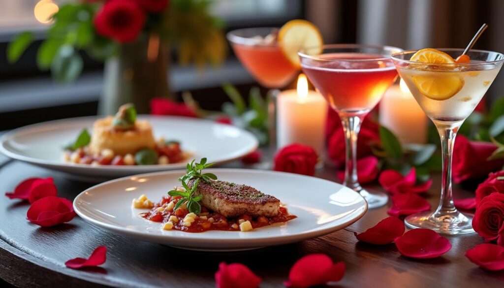 découvrez notre menu duo spécial saint-valentin accompagné d'un accord parfait de cocktails pour une soirée romantique inoubliable.