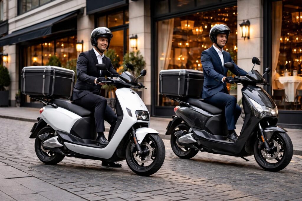 offrez une livraison rapide et écologique à vos clients grâce à nos scooters électriques niu et super soco, spécialement adaptés aux besoins des restaurants gastronomiques.
