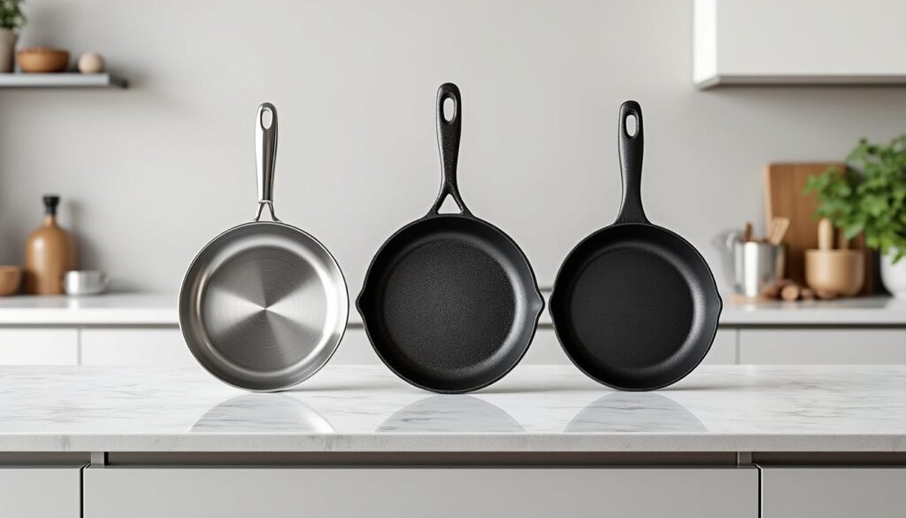 découvrez le comparatif complet entre poêles en inox, fonte et antiadhésives pour choisir celle qui correspond le mieux à vos besoins culinaires.