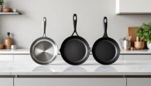 découvrez le comparatif complet entre poêles en inox, fonte et antiadhésives pour choisir celle qui correspond le mieux à vos besoins culinaires.