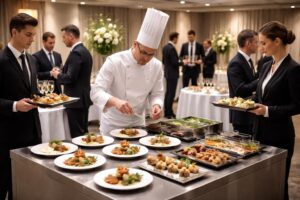 découvrez notre service de restauration gastronomique pour événements professionnels, avec un chef expert et un service traiteur personnalisé pour sublimer vos réceptions.
